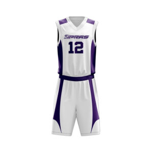Custom Basketball Uniform featuring premium sublimated basketball jersey and shorts manufactured by SIPRAS Industries for basketball teams, clubs, schools, universities, academies, and sports brands.