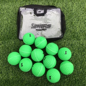 green GAA hurling training balls PU dimple sliotars for wall ball practice size 4 and 5