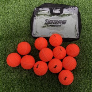 orange GAA hurling training balls PU dimple sliotars for wall ball practice size 4 and 5