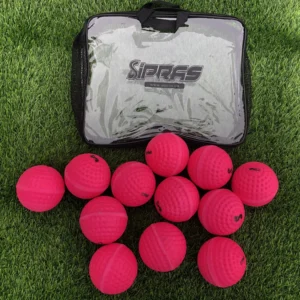pink GAA hurling training balls PU dimple sliotars for wall ball practice size 4 and 5