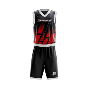 Custom Basketball Uniform with premium sublimated basketball jersey and shorts manufactured by SIPRAS Industries for basketball teams, clubs, schools, universities, and sports brands.