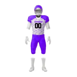 Custom American Football Uniform manufactured by SIPRAS Industries with sublimated football jersey and pants for teams, clubs, schools, and sports brands.