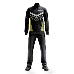 Custom sports tracksuits with team jackets, track pants, athletic training wear, performance sportswear and sublimated team tracksuits manufactured by SIPRAS Industries.