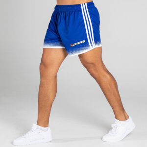 Custom GAA Gaelic Shorts featuring lightweight moisture-wicking performance fabric, club crest branding, sponsor logos, player number customization, and bespoke team colours for Gaelic Games teams.