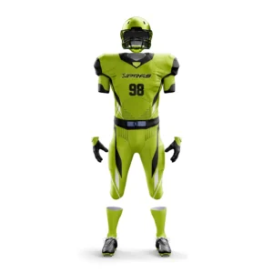 Premium Custom American Football Uniform with sublimated football jersey and pants manufactured by SIPRAS Industries for football teams, clubs, schools, and sports brands.