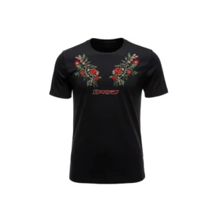Custom embroidered t-shirts with logo and professional stitching manufactured by SIPRAS Industries
