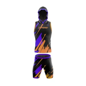 Custom 7V7 American Football Uniform with premium sublimated jersey and shorts featuring custom team colours, logos, player names, numbers, and sponsor branding for youth and adult football teams.