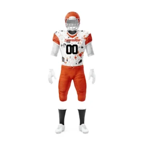 Premium Custom American Football Uniform with sublimated football jersey and pants manufactured by SIPRAS Industries for football teams, clubs, schools, universities, and sports brands.