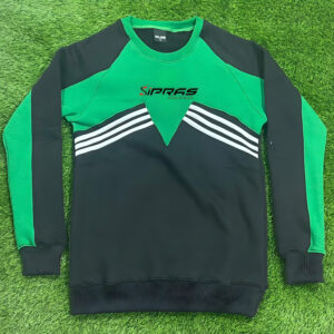 Custom GAA Crewneck Jumper featuring premium performance fabric, custom club crest, sponsor logo branding, team colours, and personalized design for Gaelic Games teams.