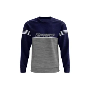 Custom GAA Crewneck Jumper featuring premium performance fabric, personalized club crest, sponsor logo branding, custom team colours, and professional Gaelic Games teamwear design.