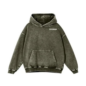 Custom acid wash hoodies featuring vintage washed heavyweight streetwear manufactured by SIPRAS Industries.