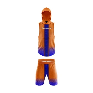 Custom 7V7 American Football Uniform featuring a sublimated football jersey and shorts with personalised team colours, logos, player names, numbers, and sponsor branding for youth and adult teams.