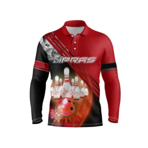 Custom bowling shirts featuring bowling jerseys, performance bowling apparel, sublimated bowling team uniforms and tournament bowling clothing manufactured by SIPRAS Industries.