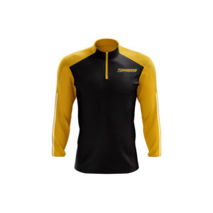 Custom GAA Half Zip Top made from premium performance fabric with personalized team colours, club crest, and sponsor branding for Gaelic Games teams.