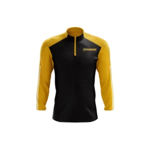 Custom GAA Half Zip Top made from premium performance fabric with personalized team colours, club crest, and sponsor branding for Gaelic Games teams.