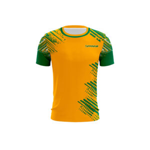 Custom Gaelic Football & Hurling Jersey featuring premium sublimated team graphics, club crest branding, sponsor logos, player personalization, and moisture-wicking performance fabric.
