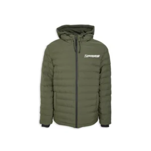 Premium custom GAA puffer jacket featuring advanced thermal insulation, weather-resistant outer shell, embroidered club crest, sponsor logos, county colours, player name personalization, and elite Gaelic Games winter teamwear for Gaelic Football, Hurling, Camogie, and LGFA clubs.