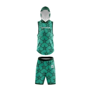 Custom 7V7 American Football Uniform with sublimated jersey and shorts featuring custom team colours, logos, player names, numbers, and sponsor branding for youth and adult football teams.