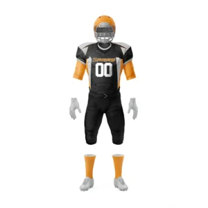 Custom American Football Uniforms with sublimated football jersey and pants manufactured by SIPRAS Industries for football teams, clubs, schools, universities, and sports brands.