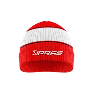 Premium custom GAA beanie hat with embroidered club crest, custom club colours, soft knit fabric, and warm winter design for Gaelic Football, Hurling, Camogie, and Ladies Gaelic Football (LGFA)