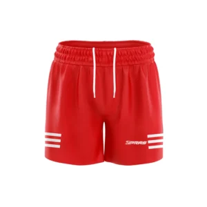 Premium custom GAA Gaelic shorts featuring lightweight breathable performance fabric, club crest branding, sponsor logos, player number personalization, and sublimated team colours for Gaelic Games teams.