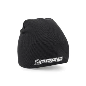 Premium custom GAA beanie hat with embroidered club crest, jacquard knit pattern, custom team colours, and soft thermal fabric for Gaelic Football, Hurling, Camogie, and Ladies Gaelic Football (LGFA)