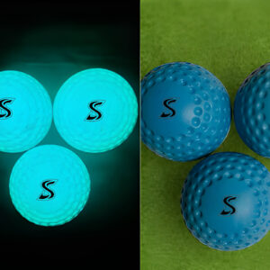 Glow-in-the-Dark Hurling Ball with premium dimple surface, UV-activated glow technology, high-visibility design, and professional performance for Hurling, Camogie & Gaelic Games training.