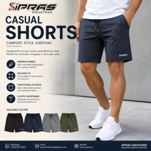 Custom casual shorts manufacturer producing wholesale lifestyle shorts for clothing brands