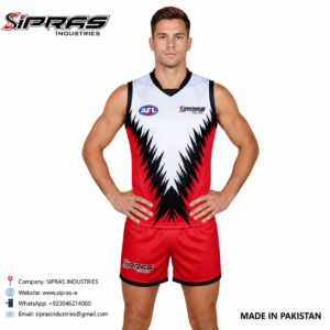 Custom printed AFL uniforms and Australian Rules Football jerseys manufactured by SIPRAS Industries
