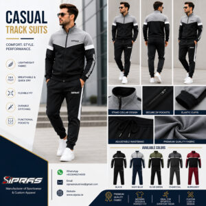 Custom casual tracksuits manufacturer and wholesale lifestyle tracksuit supplier