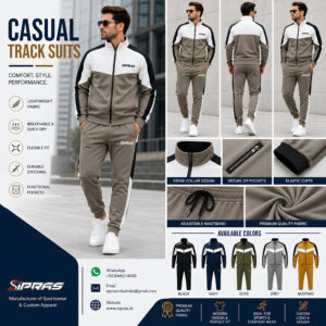 Custom casual tracksuit sets manufacturer and wholesale lifestyle sportswear supplier