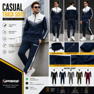 Custom casual tracksuits manufacturer and wholesale lifestyle tracksuit sets supplier