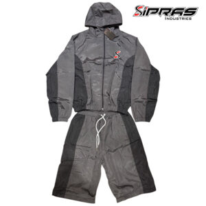Custom streetwear nylon set with matching jacket and pants