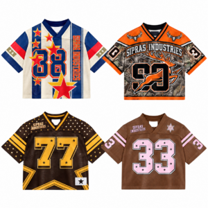 Streetwear mesh football jersey with oversized fit, breathable mesh fabric and custom graphic design