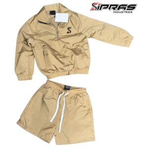 Custom nylon streetwear set with matching urban jacket and pants