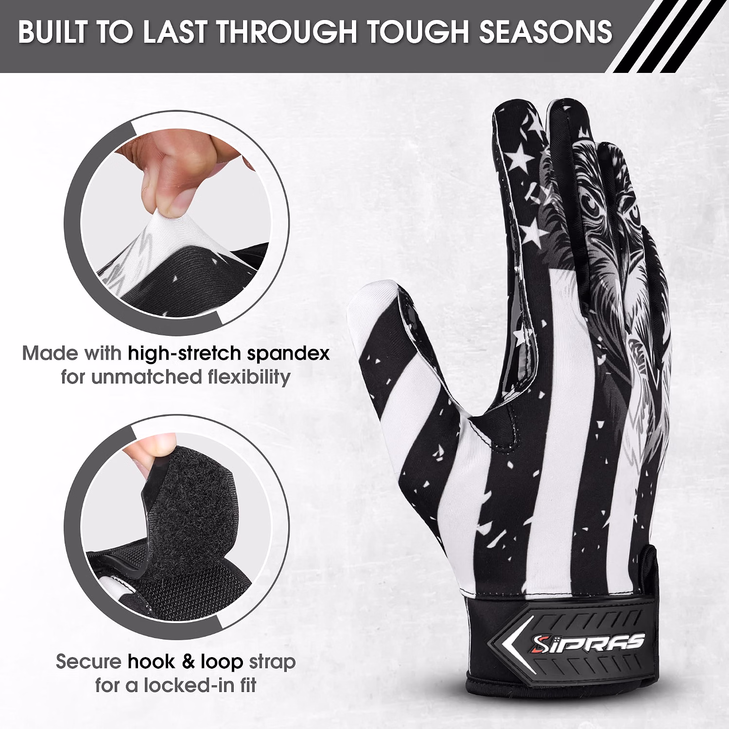 Custom American Football Receiver Gloves for Grip and Catching – SIPRAS INDUSTRIES