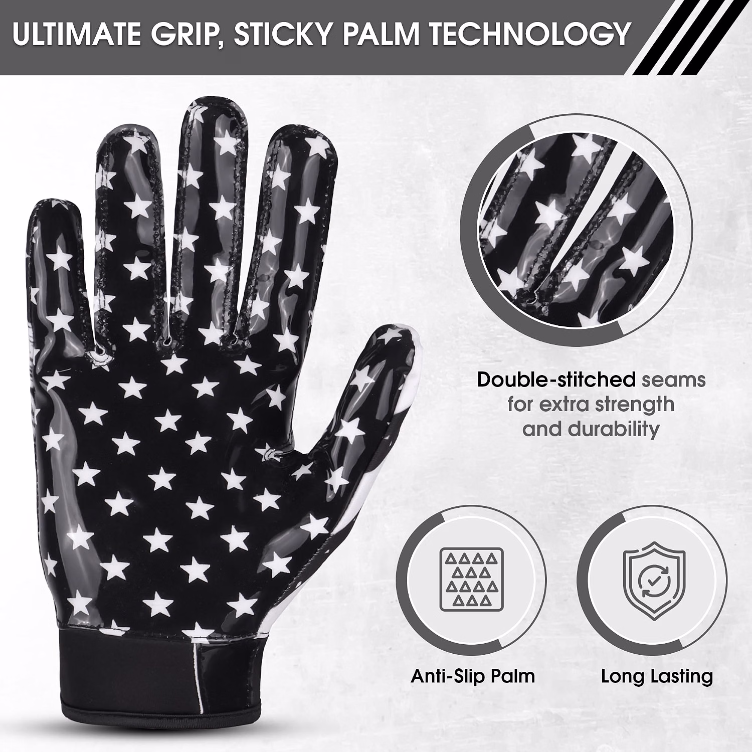 Custom American Football Receiver Gloves for Grip and Catching – SIPRAS INDUSTRIES