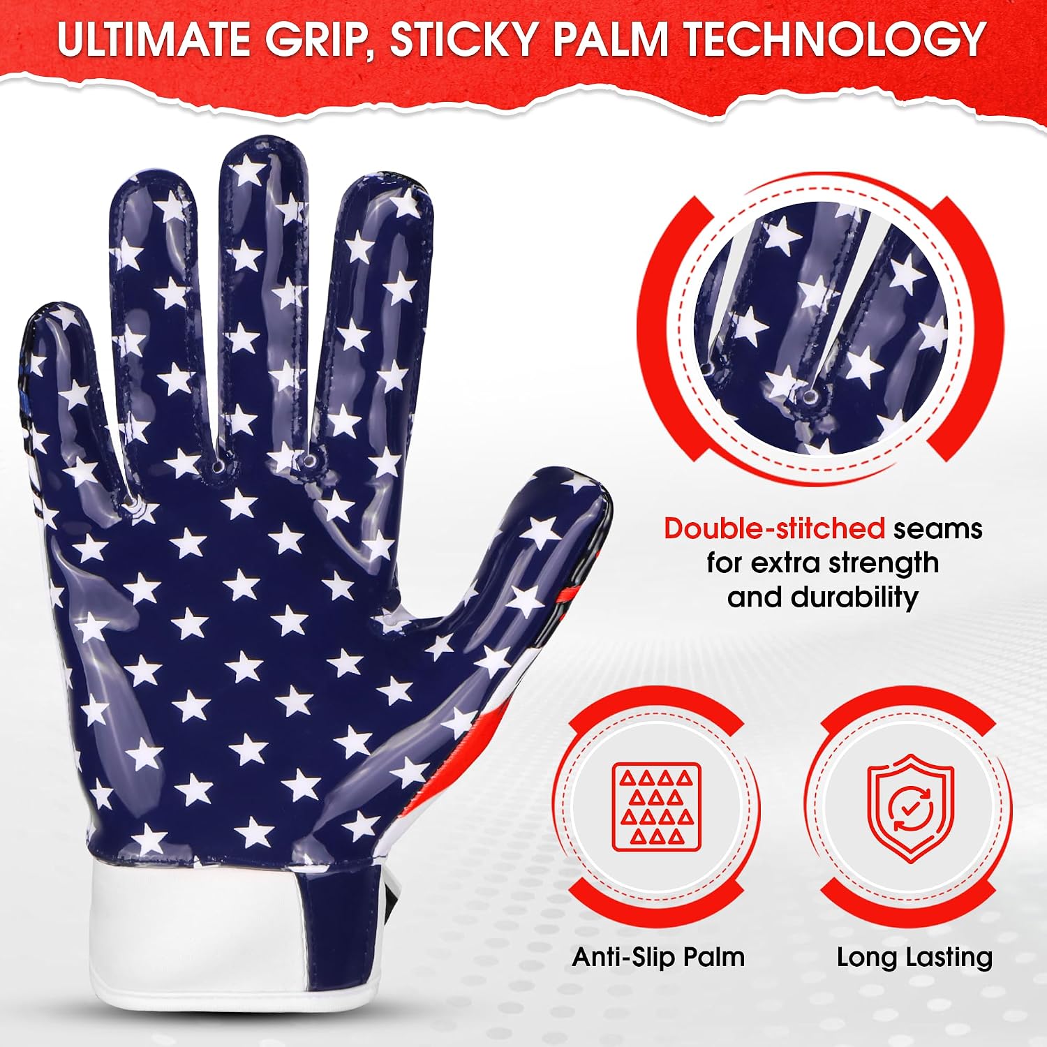 American Football Receiver Gloves for Catching and Grip – SIPRAS INDUSTRIES