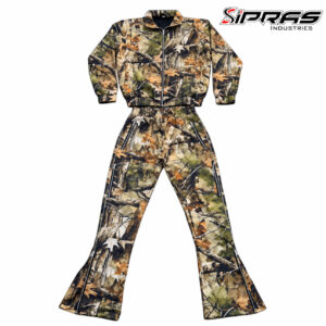 Custom streetwear nylon tracksuit set with matching jacket and trousers