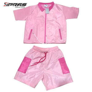 Premium custom streetwear nylon set with matching jacket and trousers