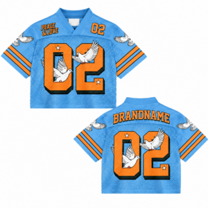 Streetwear mesh football jersey with oversized fit, breathable fabric and custom football graphics