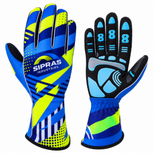 Sim racing gloves with silicone grip palm and SBR padding for steering wheel control