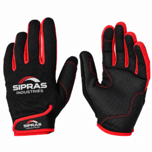Sim racing gloves with silicone anti-slip grip, SBR padded palm, and breathable construction for steering wheel racing
