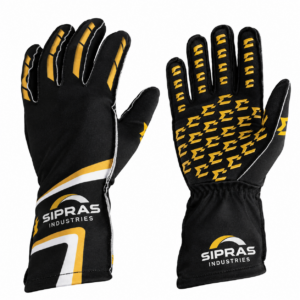 Sim racing gloves with silicone grip palm and SBR padding for steering wheel racing and esports